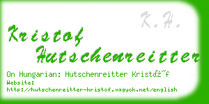 kristof hutschenreitter business card